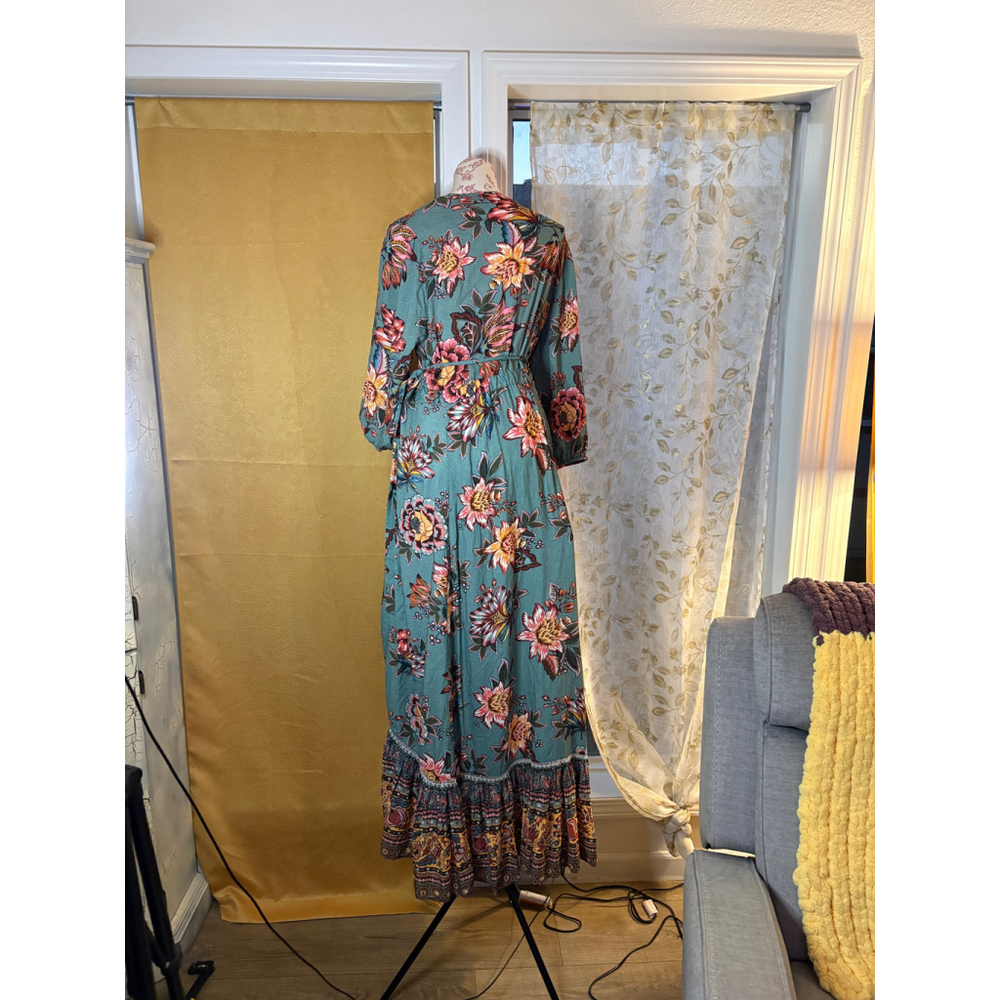 Farm Rio for Anthropologie Women's Viera Floral Bohemian Wrap Dress Sz 1X - Picture 2 of 8